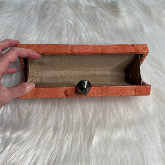 Gail DeLoach Asiaphile Orange Animal Skin Clutch - Picture 8 of 9